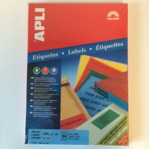 Apli laser A4 etiketten 70x37mm blauw