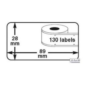 Thermo-etiketten 28x89mm 260 per rol