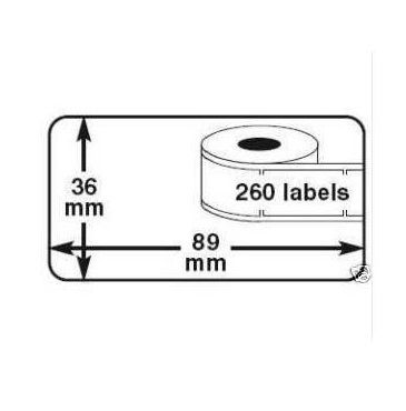 Thermo-etiketten 36x89mm 260 per rol