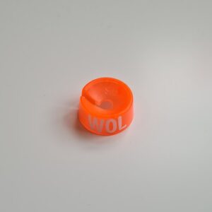 MB fluor rood / wit bedrukking: WOL