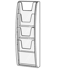 Folder-wand 4 x A5 - bxhxd 184x520x83 mm