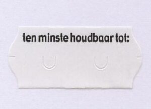 Etiket 2612 wit perm 2-slit Tenminste ho