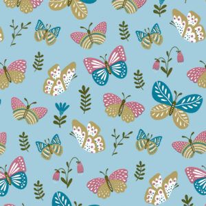 Butterfly Blue/Gold/Pink